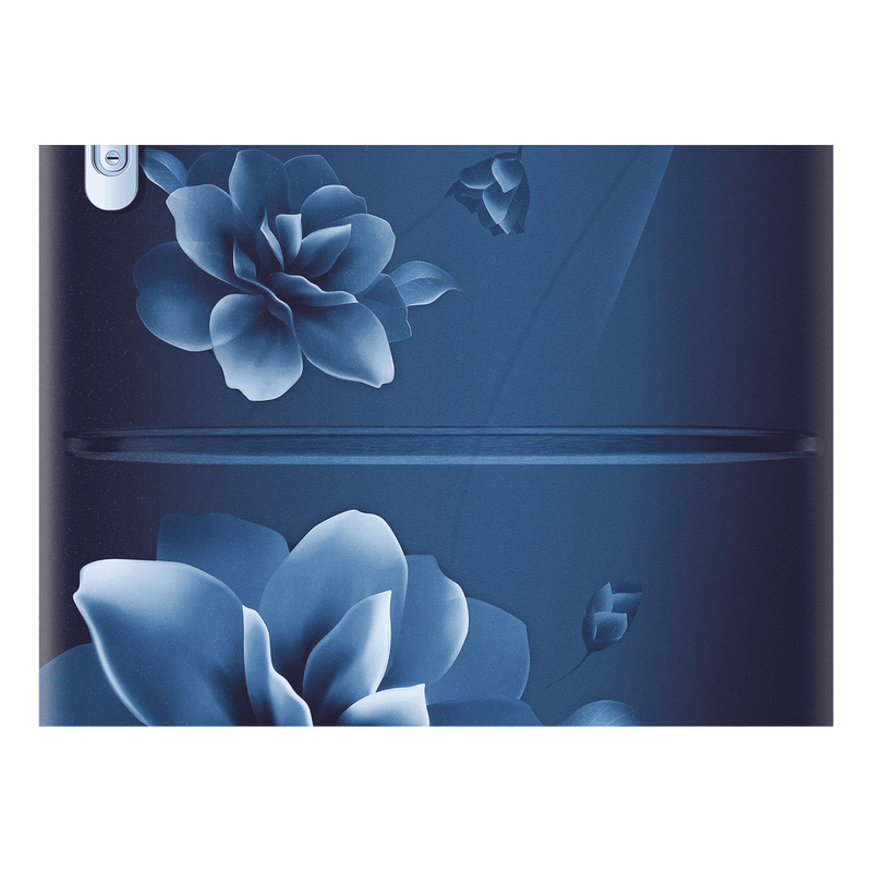 SAMSUNG Stylish Grande 223 Litres3 Star Direct Cool Single Door Refrigerator with Base Stand Drawer (RR24C2823CU/NL, Camellia Blue)
