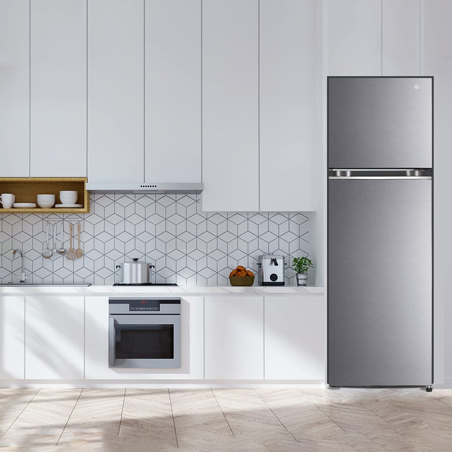 LG 272 Litres 2 Star Frost Free Double Door Refrigerator with Smart Diagnosis (GL-N312SDSY, Dazzle Steel)