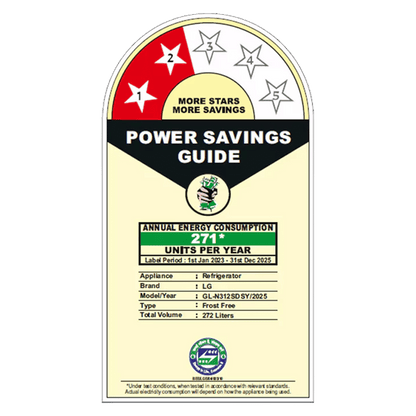 LG 272 Litres 2 Star Frost Free Double Door Refrigerator with Smart Diagnosis (GL-N312SDSY, Dazzle Steel)