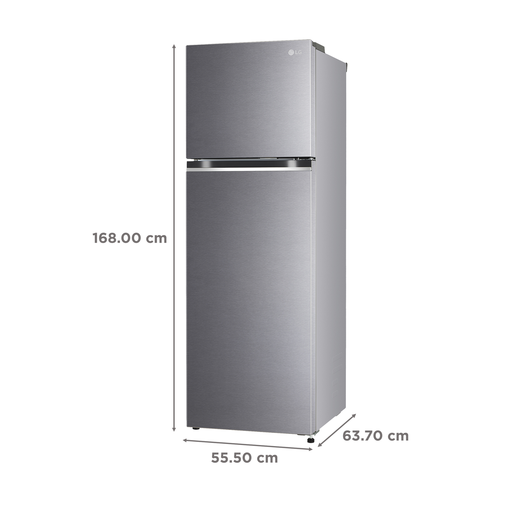 LG 272 Litres 2 Star Frost Free Double Door Refrigerator with Smart Diagnosis (GL-N312SDSY, Dazzle Steel)