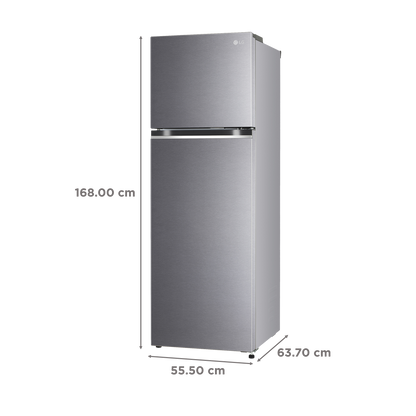 LG 272 Litres 2 Star Frost Free Double Door Refrigerator with Smart Diagnosis (GL-N312SDSY, Dazzle Steel)