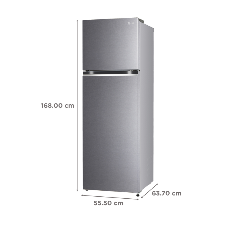 LG 272 Litres 2 Star Frost Free Double Door Refrigerator with Smart Diagnosis (GL-N312SDSY, Dazzle Steel)