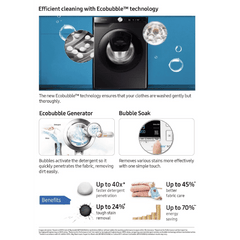 SAMSUNG 12 kg 5 Star Inverter Fully Automatic Front Load Washing Machine (WW12T504DAB/TL, Built-In Heater, Black Caviar)