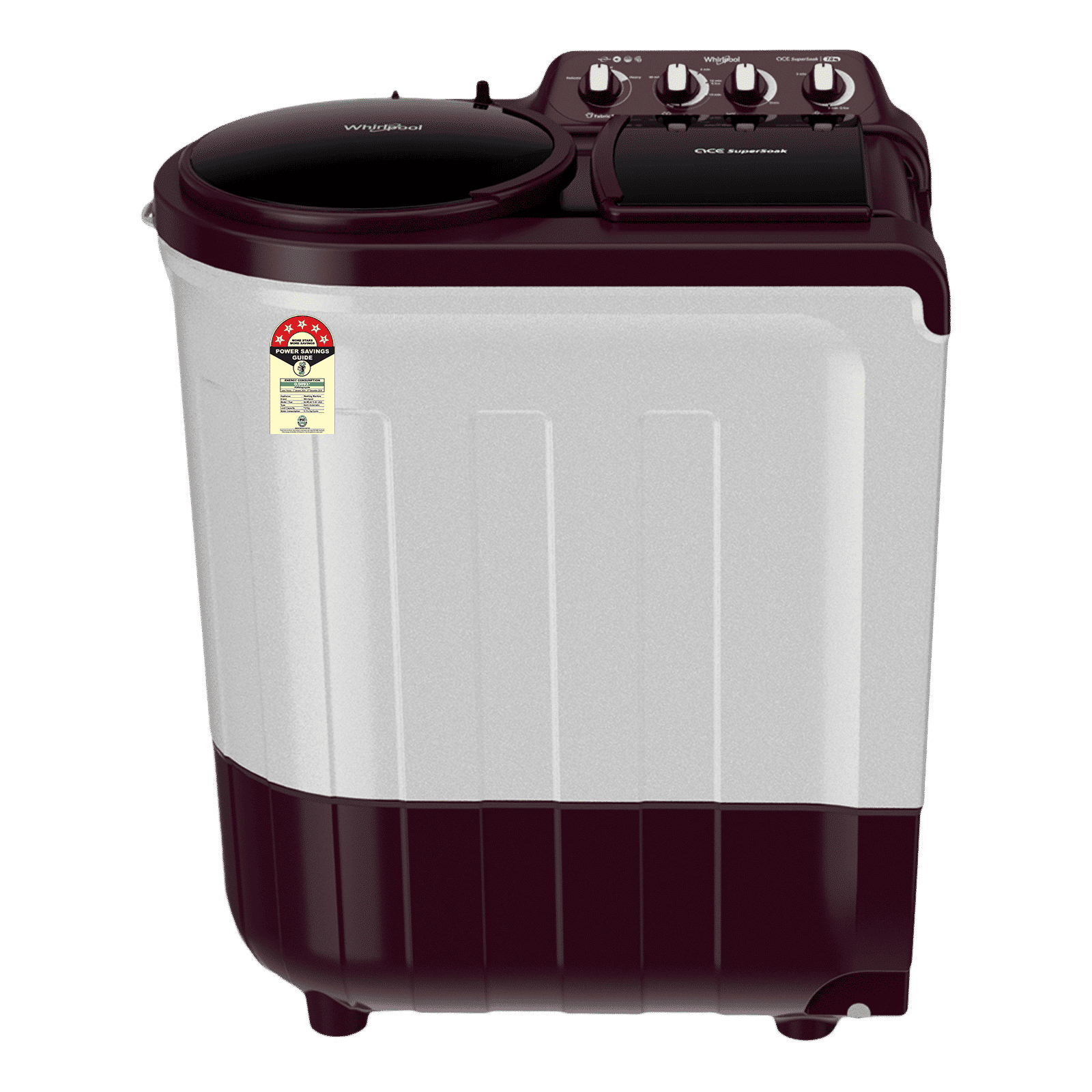 Whirlpool 7 Kg 5 Star Semi- Automatic Washing Machine with Soak Technology (Ace Supreme Pro, 30298, Wine)