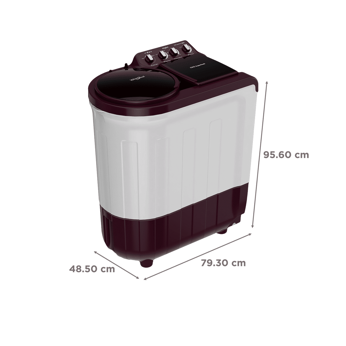 Whirlpool 7 Kg 5 Star Semi- Automatic Washing Machine with Soak Technology (Ace Supreme Pro, 30298, Wine)