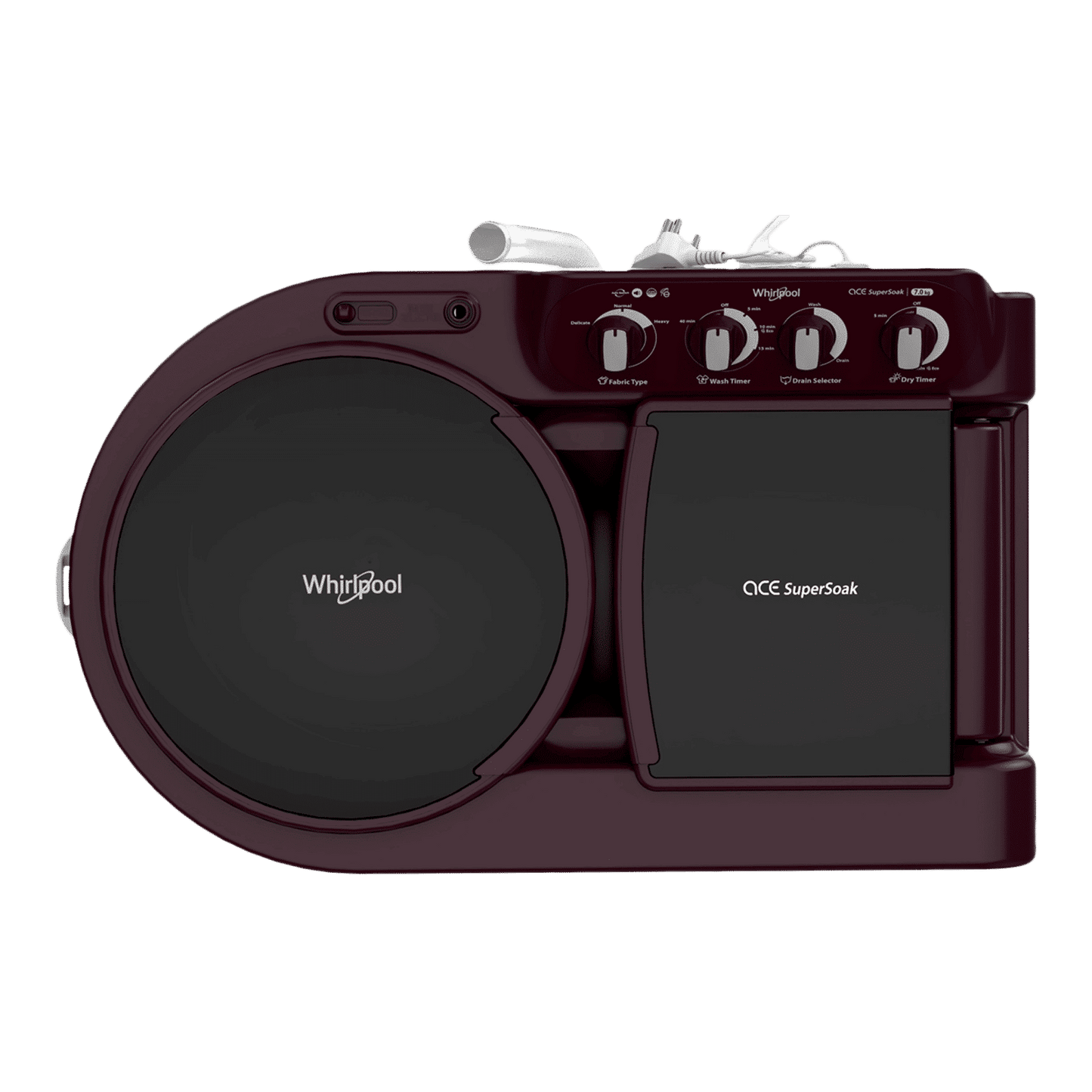 Whirlpool 7 Kg 5 Star Semi- Automatic Washing Machine with Soak Technology (Ace Supreme Pro, 30298, Wine)