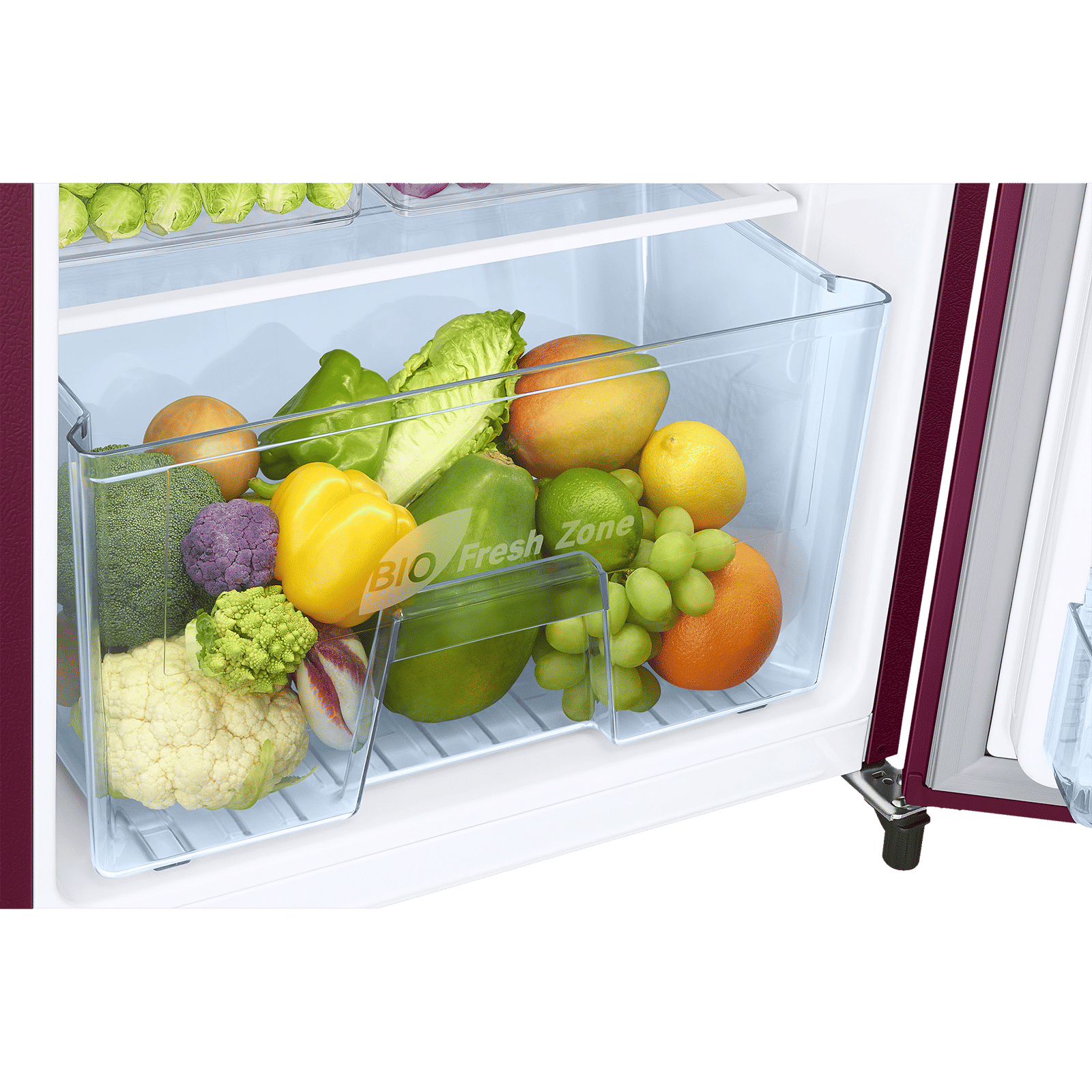 SAMSUNG Stylish Grande 183 Litres3 Star Direct Cool Single Door Refrigerator with Anti Bacterial Gasket (RR20C1723R8/HL, Blooming Saffron Red)