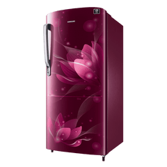 SAMSUNG Stylish Grande 183 Litres3 Star Direct Cool Single Door Refrigerator with Anti Bacterial Gasket (RR20C1723R8/HL, Blooming Saffron Red)