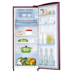 SAMSUNG Stylish Grande 183 Litres3 Star Direct Cool Single Door Refrigerator with Anti Bacterial Gasket (RR20C1723R8/HL, Blooming Saffron Red)