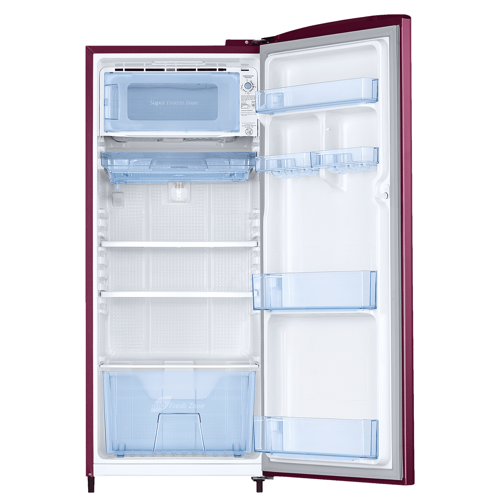 SAMSUNG Stylish Grande 183 Litres3 Star Direct Cool Single Door Refrigerator with Anti Bacterial Gasket (RR20C1723R8/HL, Blooming Saffron Red)