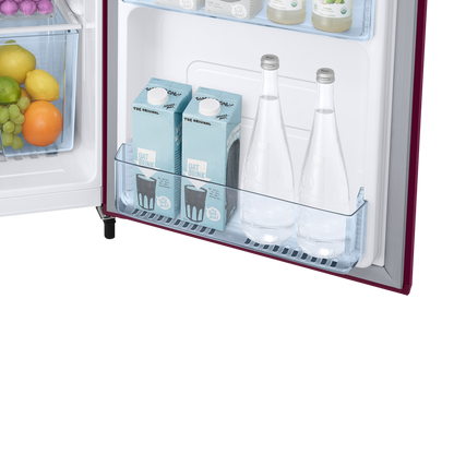 SAMSUNG Stylish Grande 183 Litres3 Star Direct Cool Single Door Refrigerator with Anti Bacterial Gasket (RR20C1723R8/HL, Blooming Saffron Red)