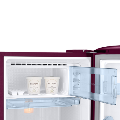 SAMSUNG Stylish Grande 183 Litres3 Star Direct Cool Single Door Refrigerator with Anti Bacterial Gasket (RR20C1723R8/HL, Blooming Saffron Red)