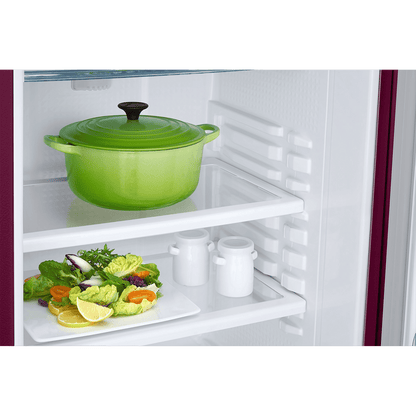 SAMSUNG Stylish Grande 183 Litres3 Star Direct Cool Single Door Refrigerator with Anti Bacterial Gasket (RR20C1723R8/HL, Blooming Saffron Red)