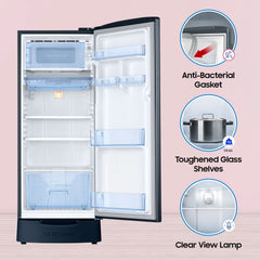 SAMSUNG 183 Litres 3 Star Direct Cool Single Door Refrigerator (RR20C1823U8/HL, Saffron Blue)