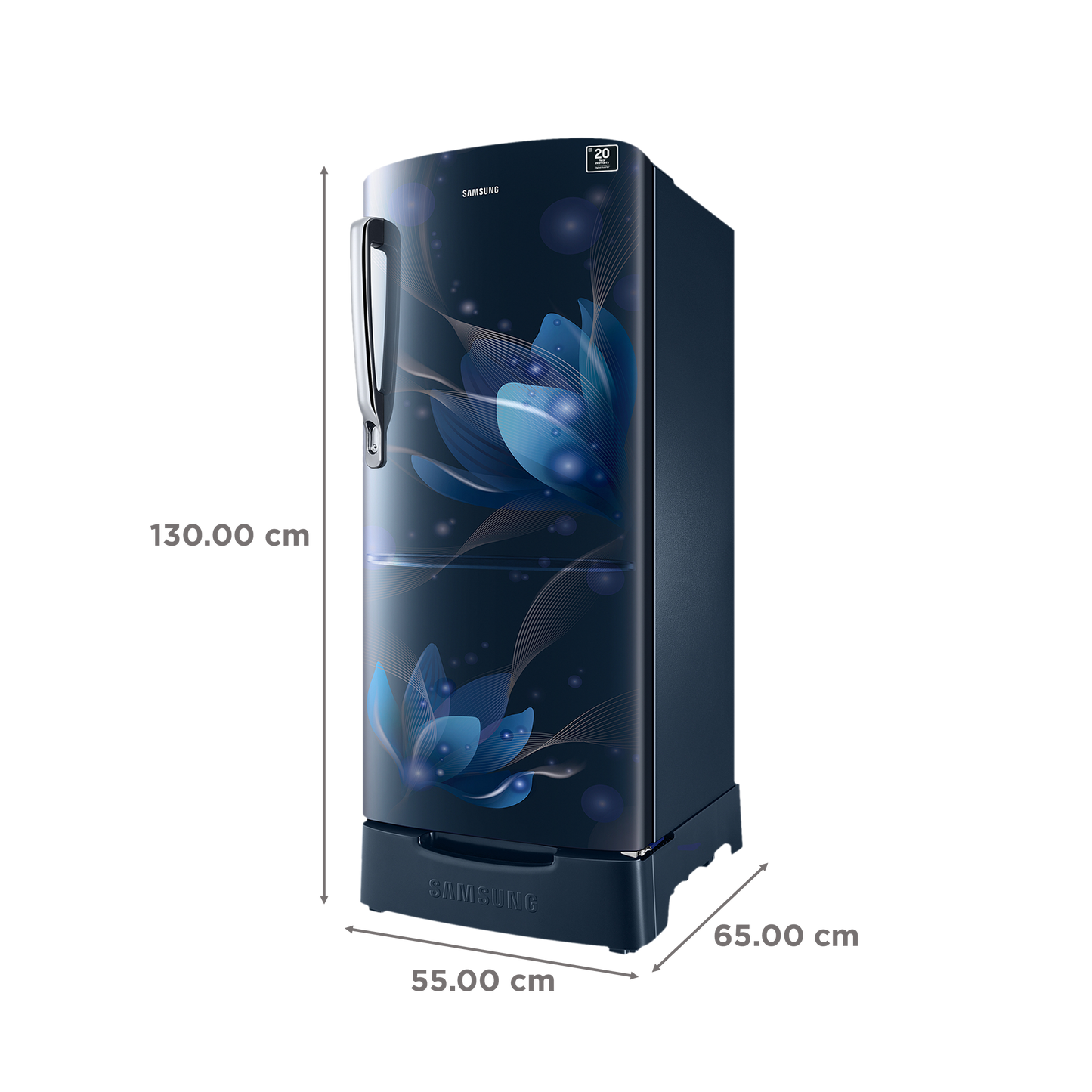 SAMSUNG 183 Litres 3 Star Direct Cool Single Door Refrigerator (RR20C1823U8/HL, Saffron Blue)