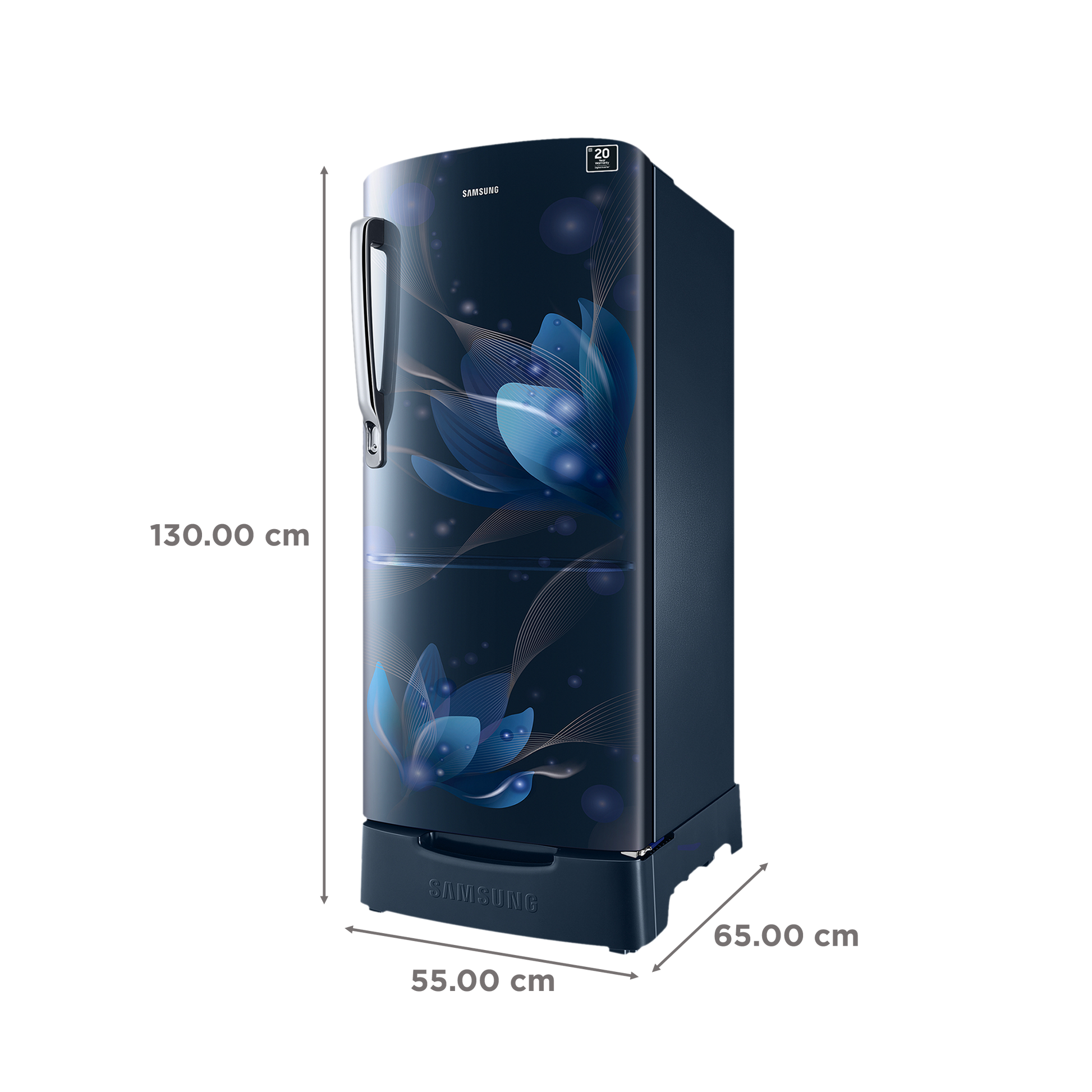 SAMSUNG 183 Litres 3 Star Direct Cool Single Door Refrigerator (RR20C1823U8/HL, Saffron Blue)