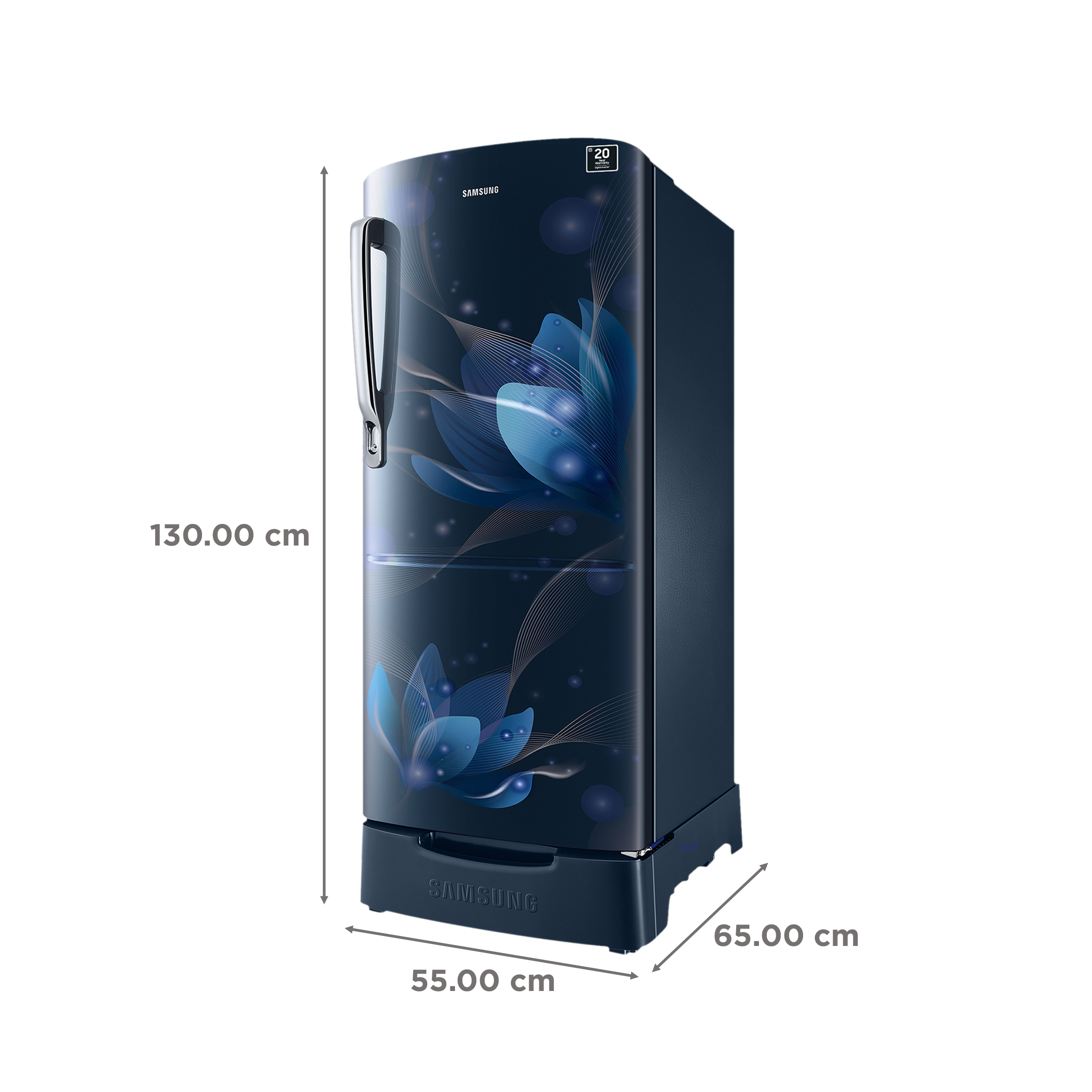 SAMSUNG 183 Litres 3 Star Direct Cool Single Door Refrigerator (RR20C1823U8/HL, Saffron Blue)