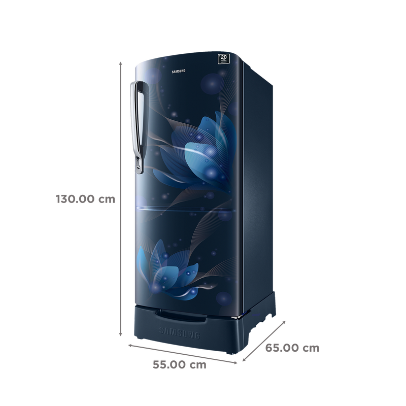 SAMSUNG 183 Litres 3 Star Direct Cool Single Door Refrigerator (RR20C1823U8/HL, Saffron Blue)