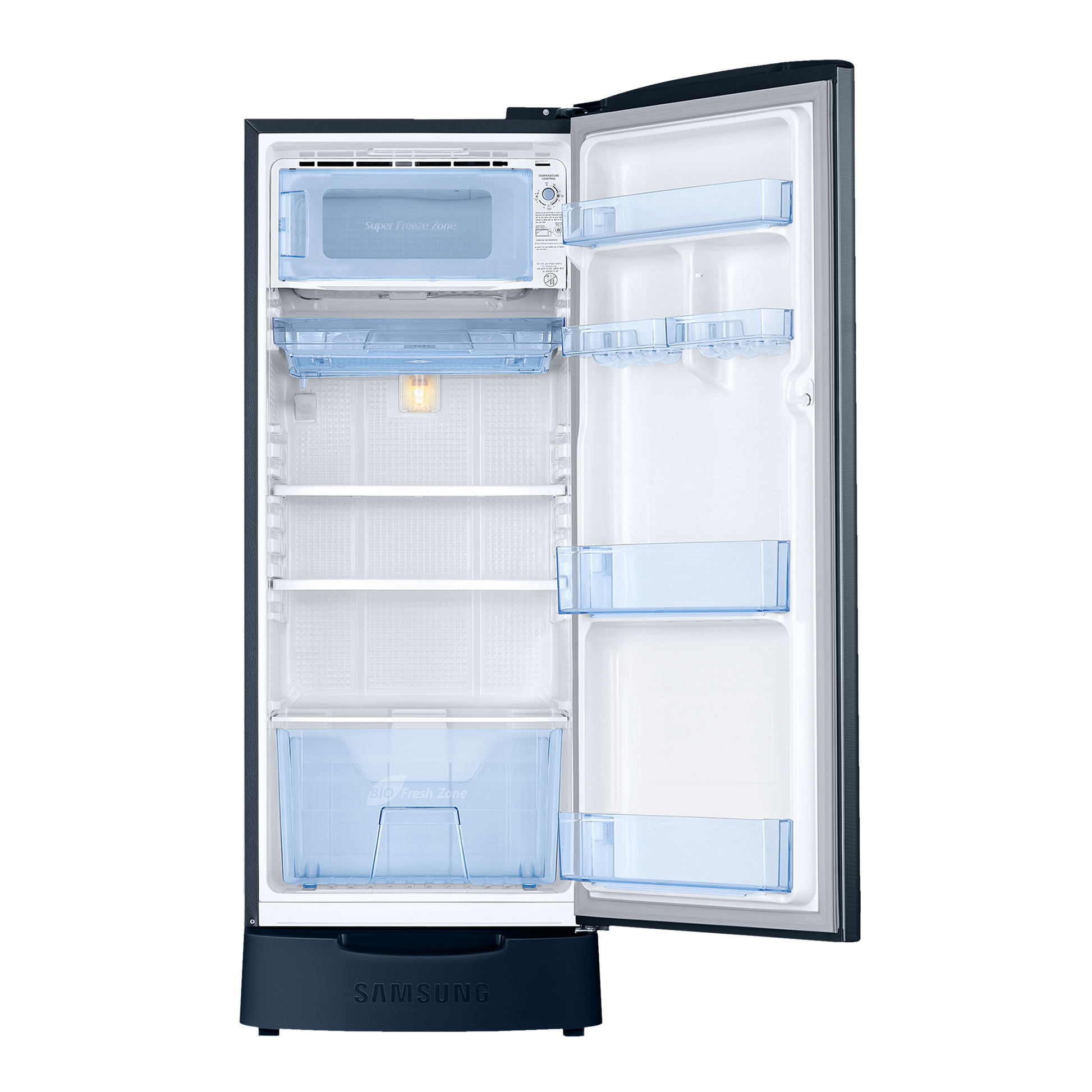 SAMSUNG 183 Litres 3 Star Direct Cool Single Door Refrigerator (RR20C1823U8/HL, Saffron Blue)