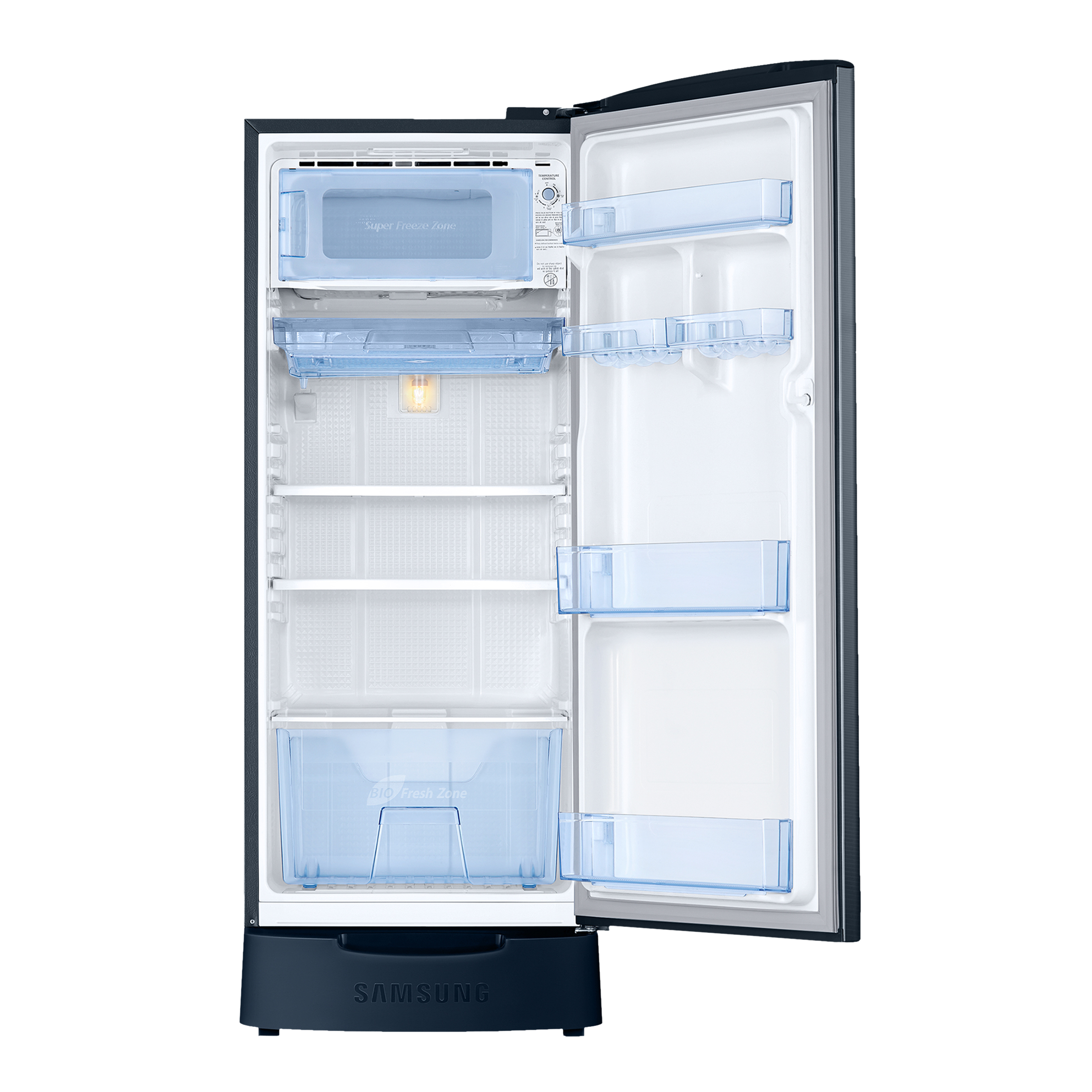 SAMSUNG 183 Litres 3 Star Direct Cool Single Door Refrigerator (RR20C1823U8/HL, Saffron Blue)