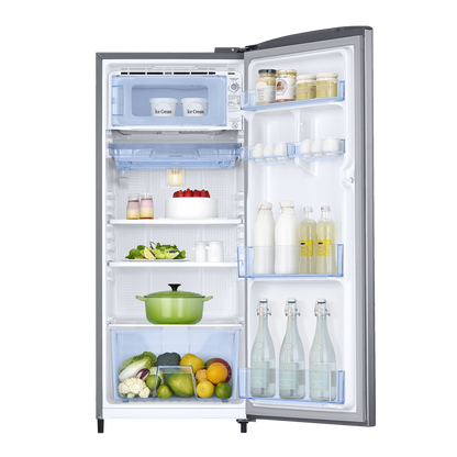 SAMSUNG Stylish Grande 183 Litres3 Star Direct Cool Single Door Refrigerator with Anti Bacterial Gasket (RR20C1723S8/HL, Elegant Inox)