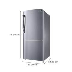 SAMSUNG Stylish Grande 183 Litres3 Star Direct Cool Single Door Refrigerator with Anti Bacterial Gasket (RR20C1723S8/HL, Elegant Inox)