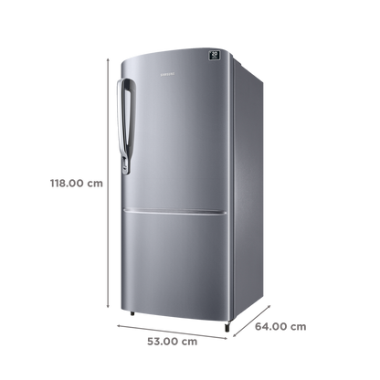 SAMSUNG Stylish Grande 183 Litres3 Star Direct Cool Single Door Refrigerator with Anti Bacterial Gasket (RR20C1723S8/HL, Elegant Inox)