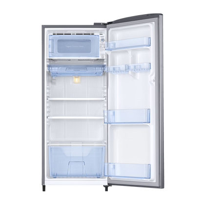 SAMSUNG Stylish Grande 183 Litres3 Star Direct Cool Single Door Refrigerator with Anti Bacterial Gasket (RR20C1723S8/HL, Elegant Inox)
