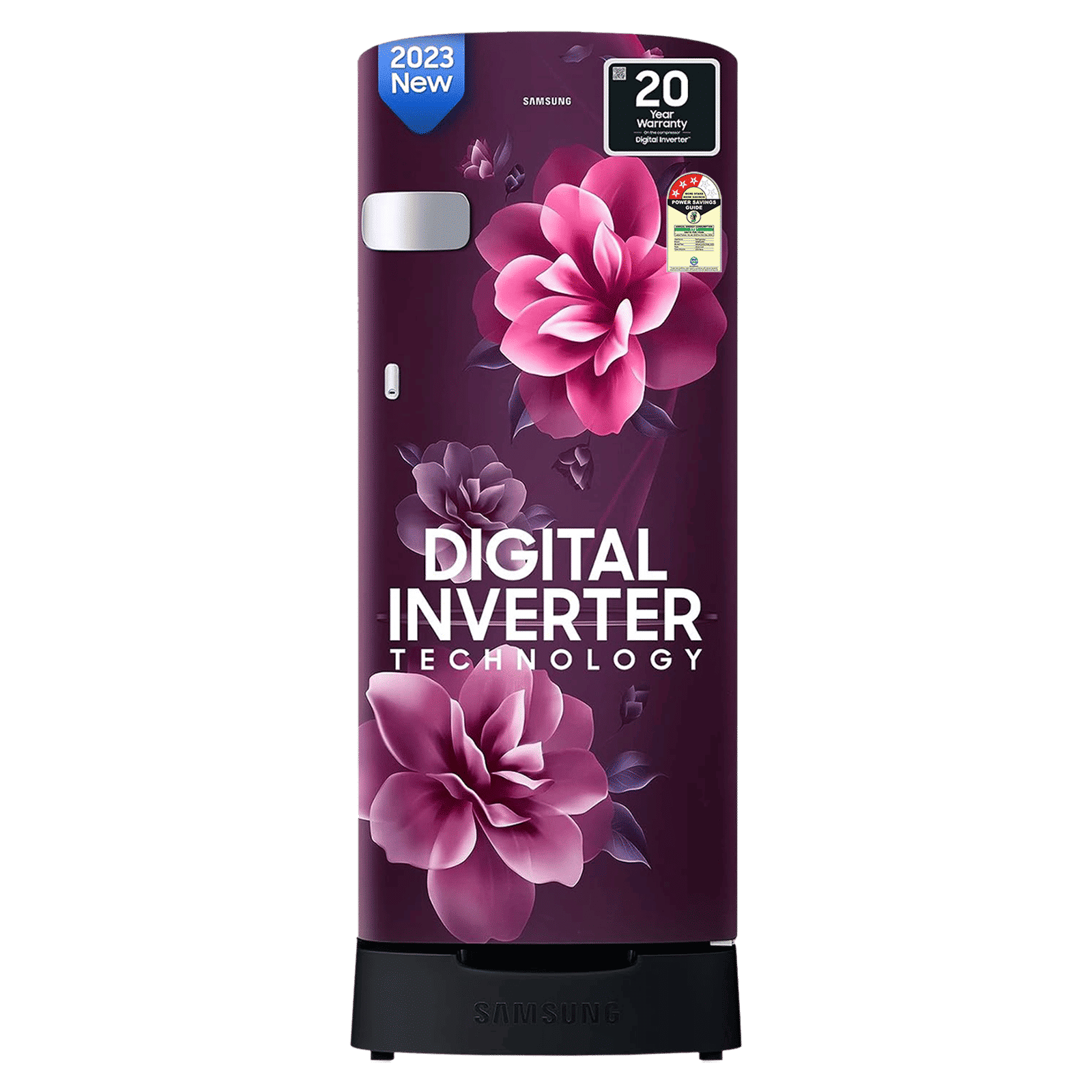 SAMSUNG Stylish Grande 223 Litres3 Star Direct Cool Single Door Refrigerator with Base Stand Drawer (RR24C2Z23CR/NL, Camellia Purple)