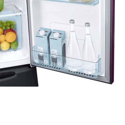 SAMSUNG Stylish Grande 223 Litres3 Star Direct Cool Single Door Refrigerator with Base Stand Drawer (RR24C2Z23CR/NL, Camellia Purple)