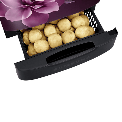 SAMSUNG Stylish Grande 223 Litres3 Star Direct Cool Single Door Refrigerator with Base Stand Drawer (RR24C2Z23CR/NL, Camellia Purple)