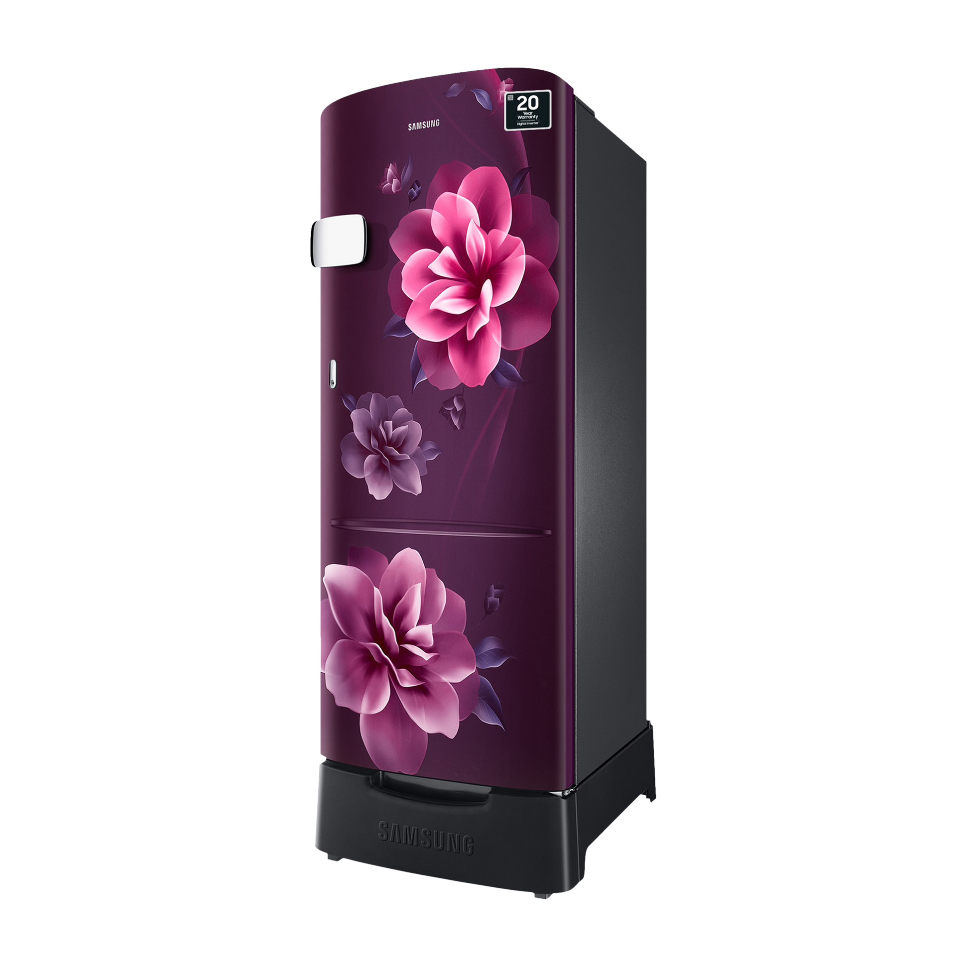 SAMSUNG Stylish Grande 223 Litres3 Star Direct Cool Single Door Refrigerator with Base Stand Drawer (RR24C2Z23CR/NL, Camellia Purple)