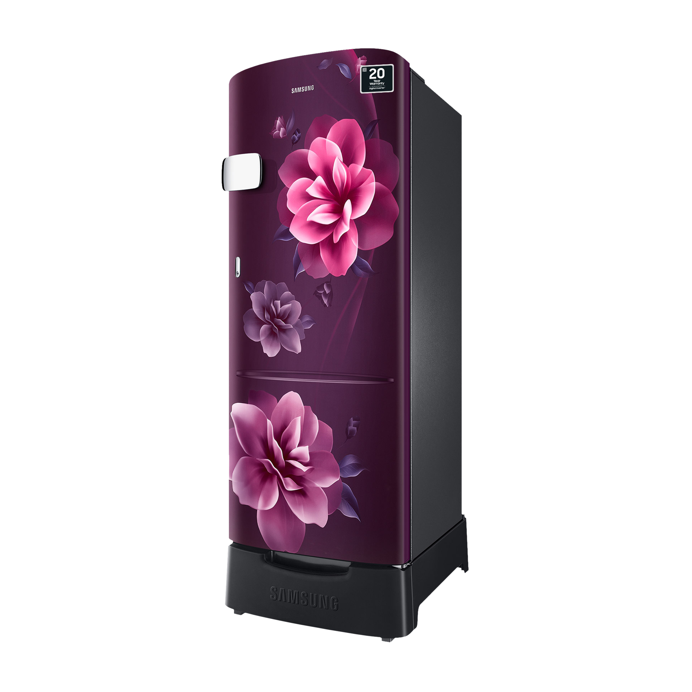 SAMSUNG Stylish Grande 223 Litres3 Star Direct Cool Single Door Refrigerator with Base Stand Drawer (RR24C2Z23CR/NL, Camellia Purple)