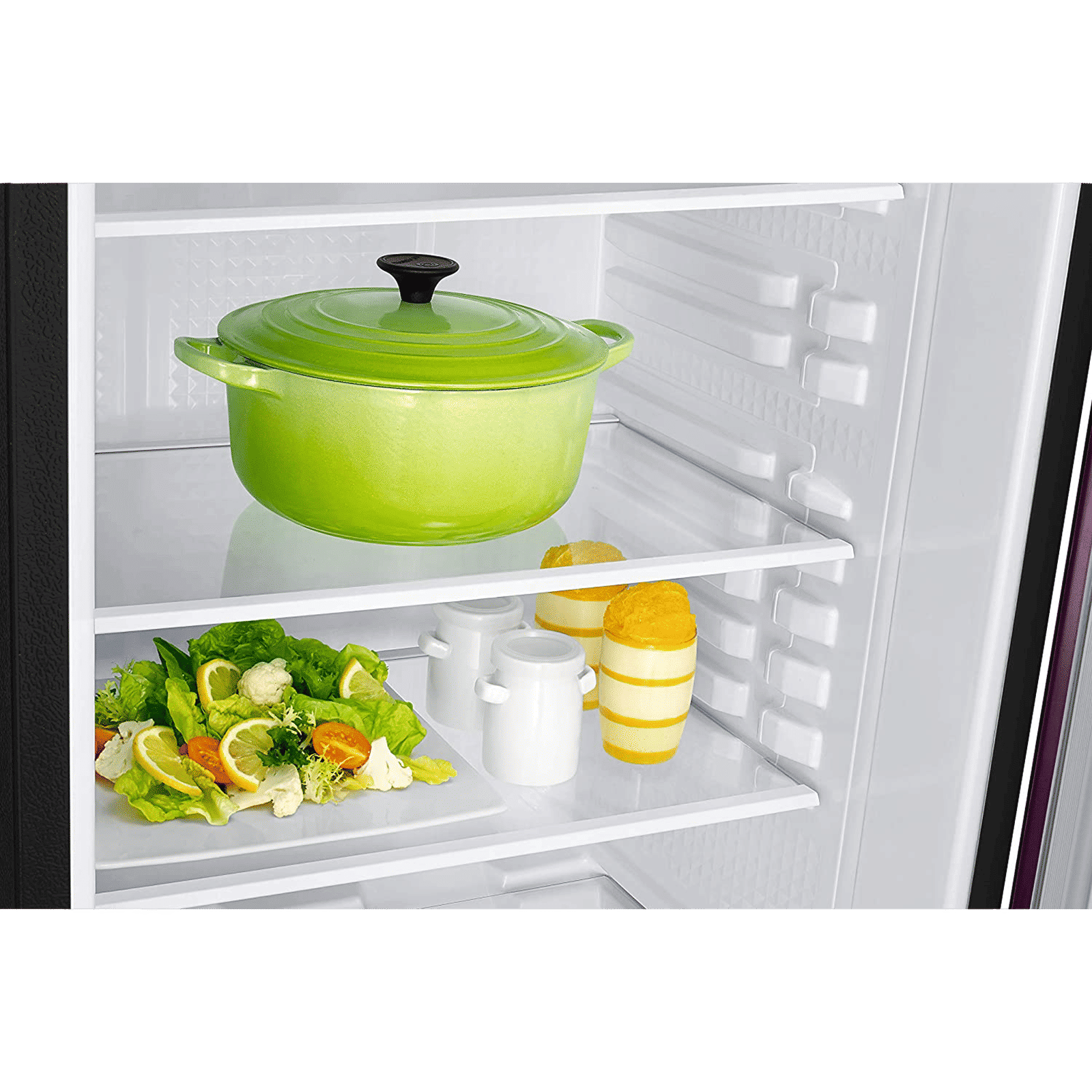 SAMSUNG Stylish Grande 223 Litres3 Star Direct Cool Single Door Refrigerator with Base Stand Drawer (RR24C2Z23CR/NL, Camellia Purple)