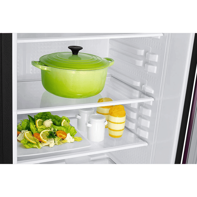 SAMSUNG Stylish Grande 223 Litres3 Star Direct Cool Single Door Refrigerator with Base Stand Drawer (RR24C2Z23CR/NL, Camellia Purple)