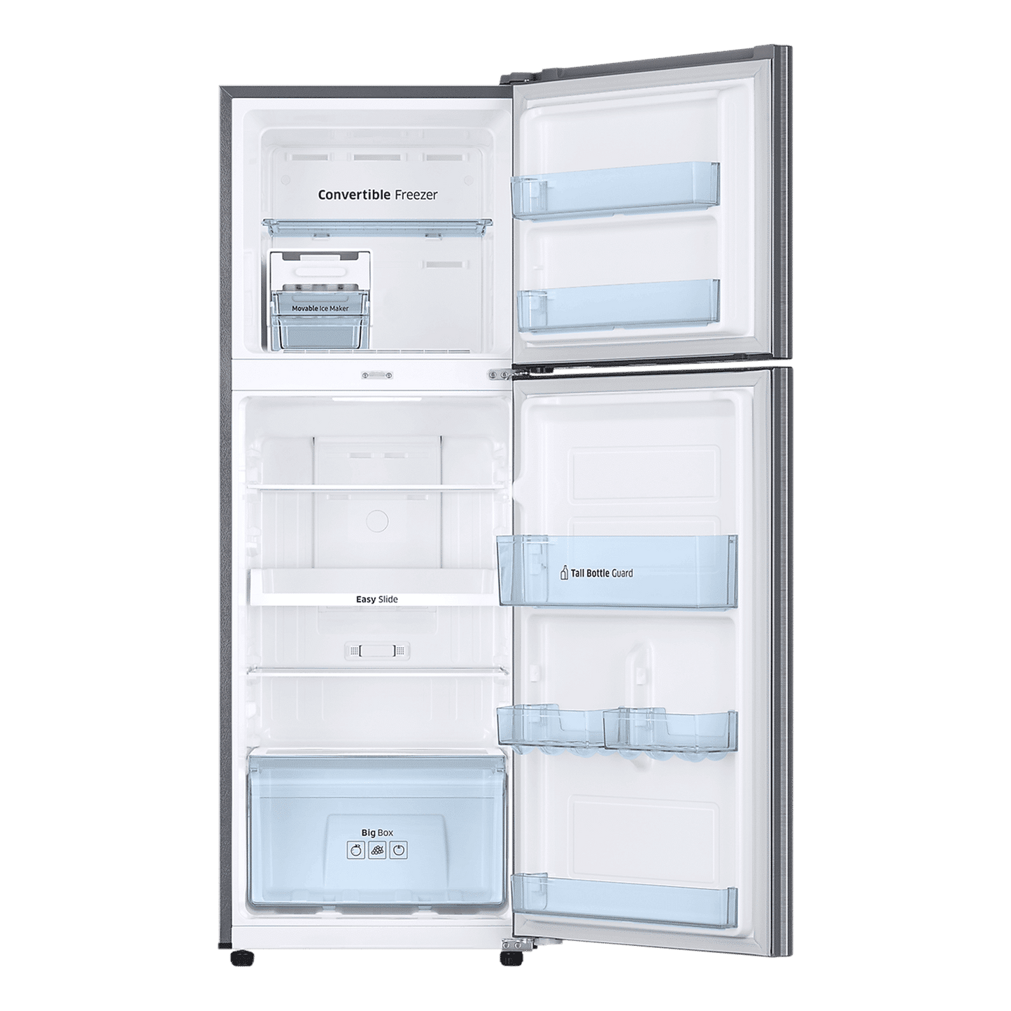 SAMSUNG 236 Litres 2 Star Frost Free Double Door Convertible Refrigerator with Anti Bacterial Gasket (RT28C3922S9/HL, Refined Inox)