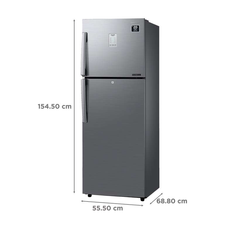 SAMSUNG 236 Litres 2 Star Frost Free Double Door Convertible Refrigerator with Anti Bacterial Gasket (RT28C3922S9/HL, Refined Inox)