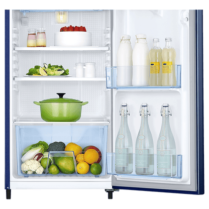 SAMSUNG Stylish Grande 183 Litres4 Star Direct Cool Single Door Refrigerator with Anti Bacterial Gasket (RR20C1724CU/HL, Camellia Blue)