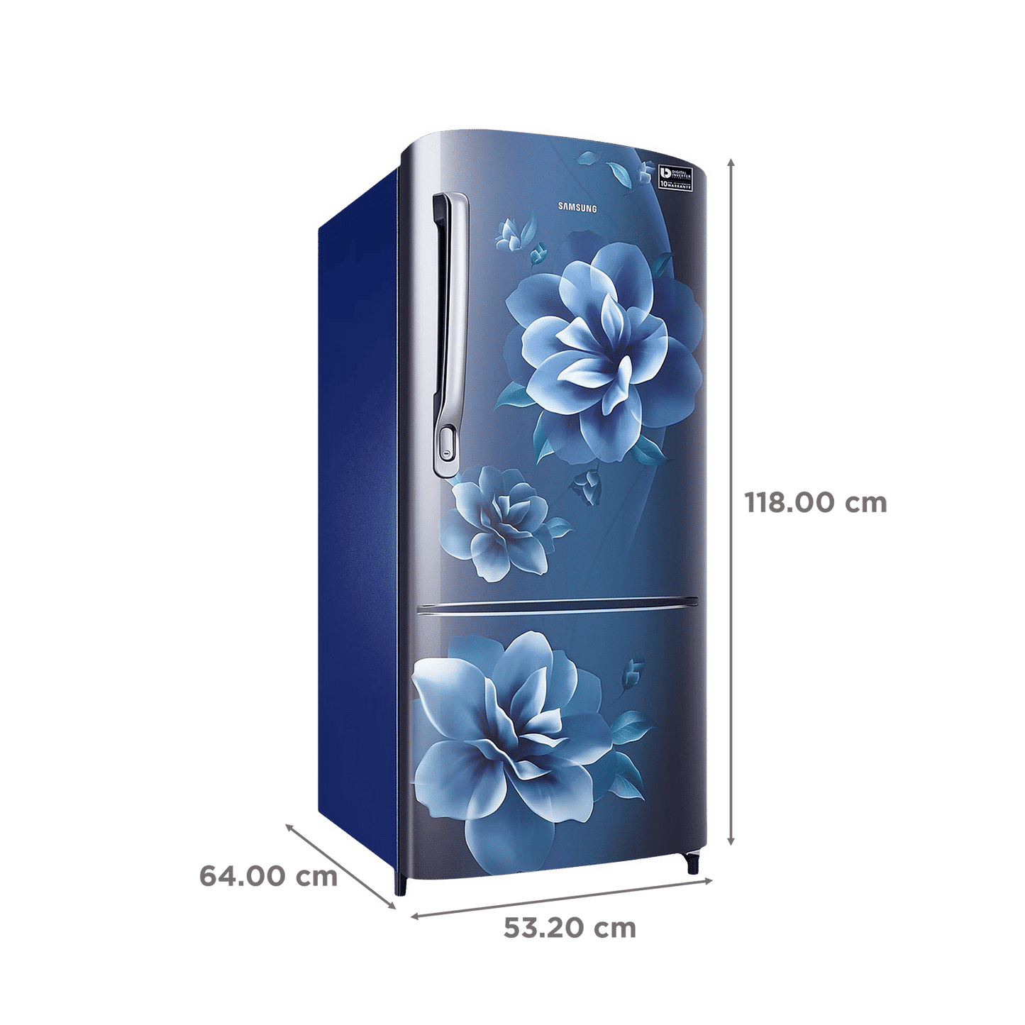 SAMSUNG Stylish Grande 183 Litres4 Star Direct Cool Single Door Refrigerator with Anti Bacterial Gasket (RR20C1724CU/HL, Camellia Blue)