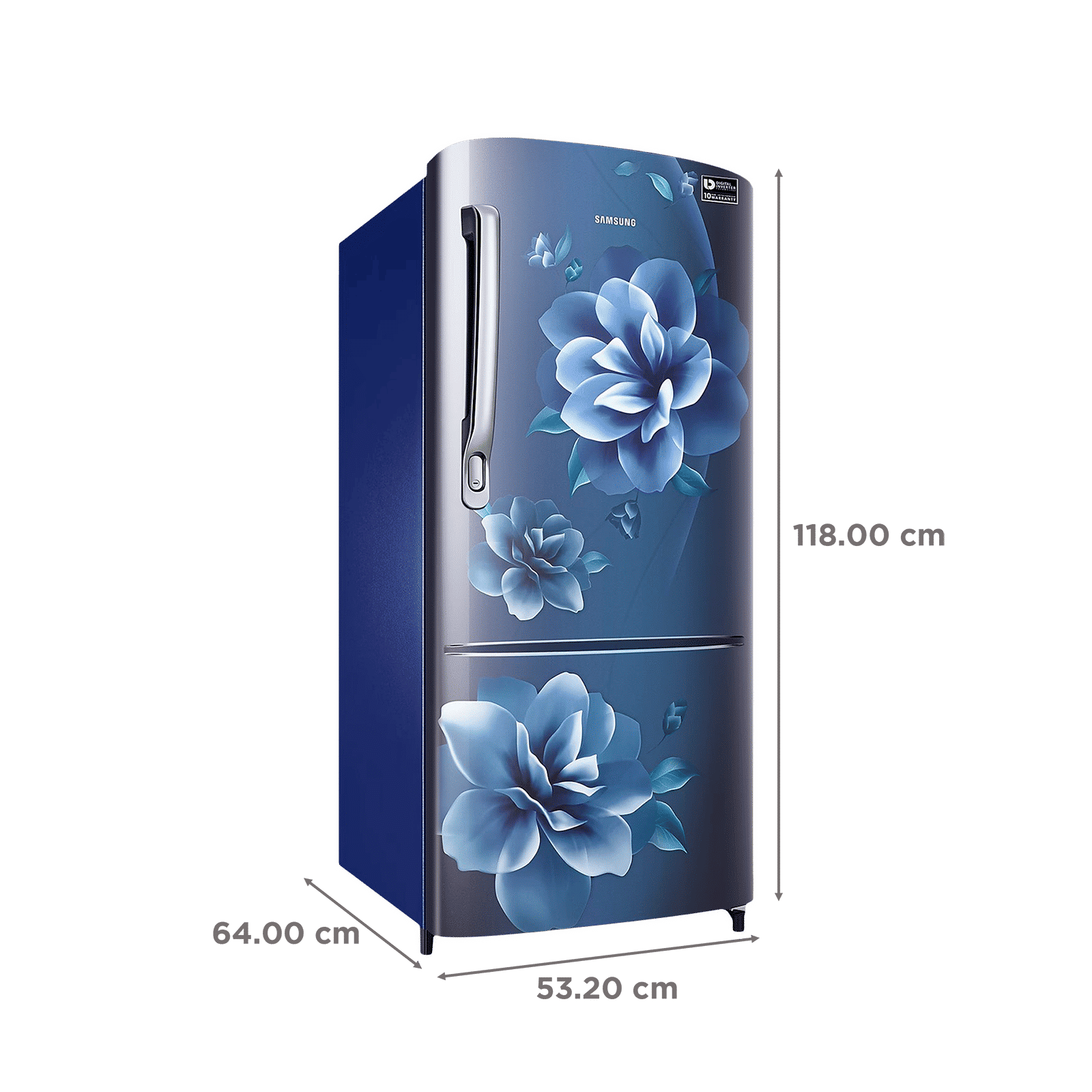 SAMSUNG Stylish Grande 183 Litres4 Star Direct Cool Single Door Refrigerator with Anti Bacterial Gasket (RR20C1724CU/HL, Camellia Blue)