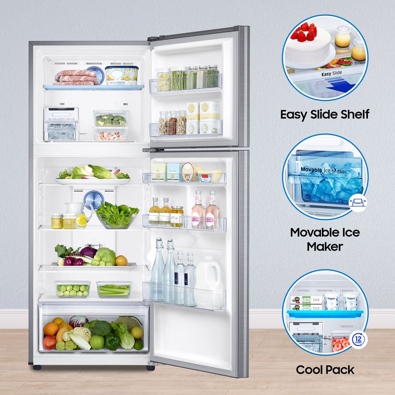 SAMSUNG 363 Litres 1 Star Frost Free Double Door Convertible Refrigerator with Stabilizer Free Operation (RT39C5511S9/HL, Refined Inox)