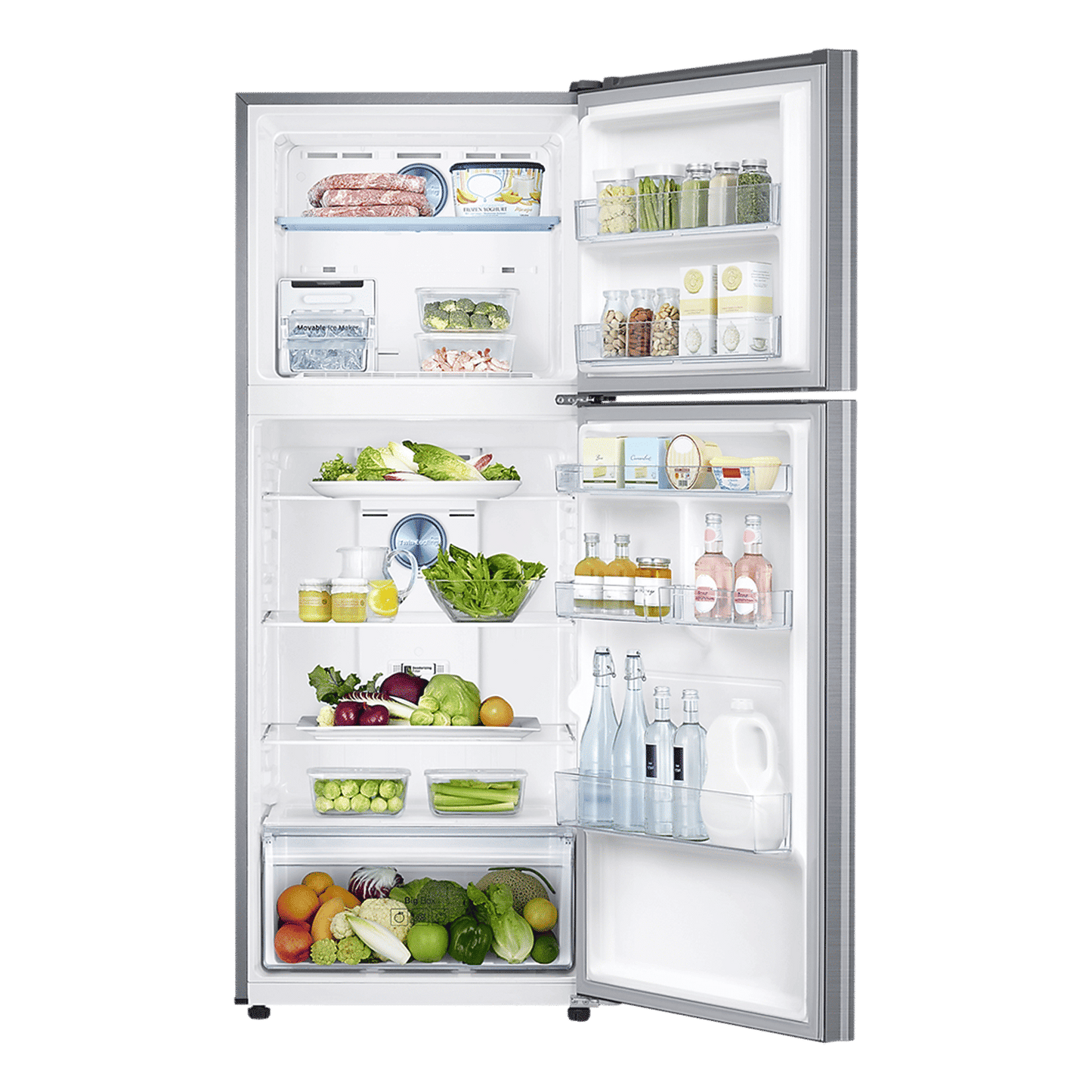 SAMSUNG 363 Litres 1 Star Frost Free Double Door Convertible Refrigerator with Stabilizer Free Operation (RT39C5511S9/HL, Refined Inox)