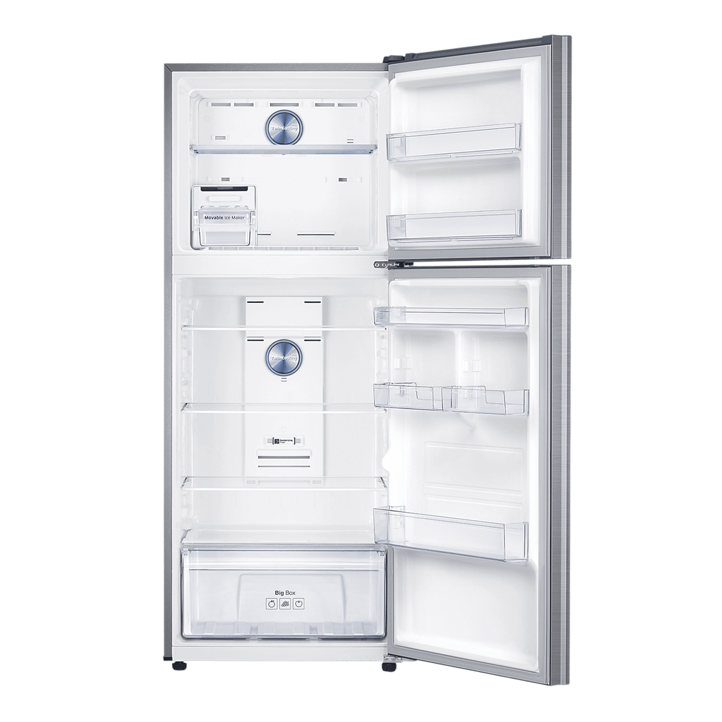 SAMSUNG 363 Litres 1 Star Frost Free Double Door Convertible Refrigerator with Stabilizer Free Operation (RT39C5511S9/HL, Refined Inox)