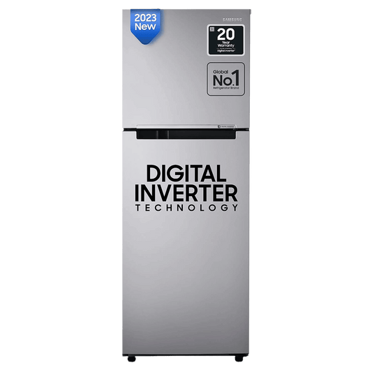 SAMSUNG 236 Litres 2 Star Frost Free Double Door Refrigerator with Power Cut Resistant (RT28C3032GS/HL, Gray Silver)
