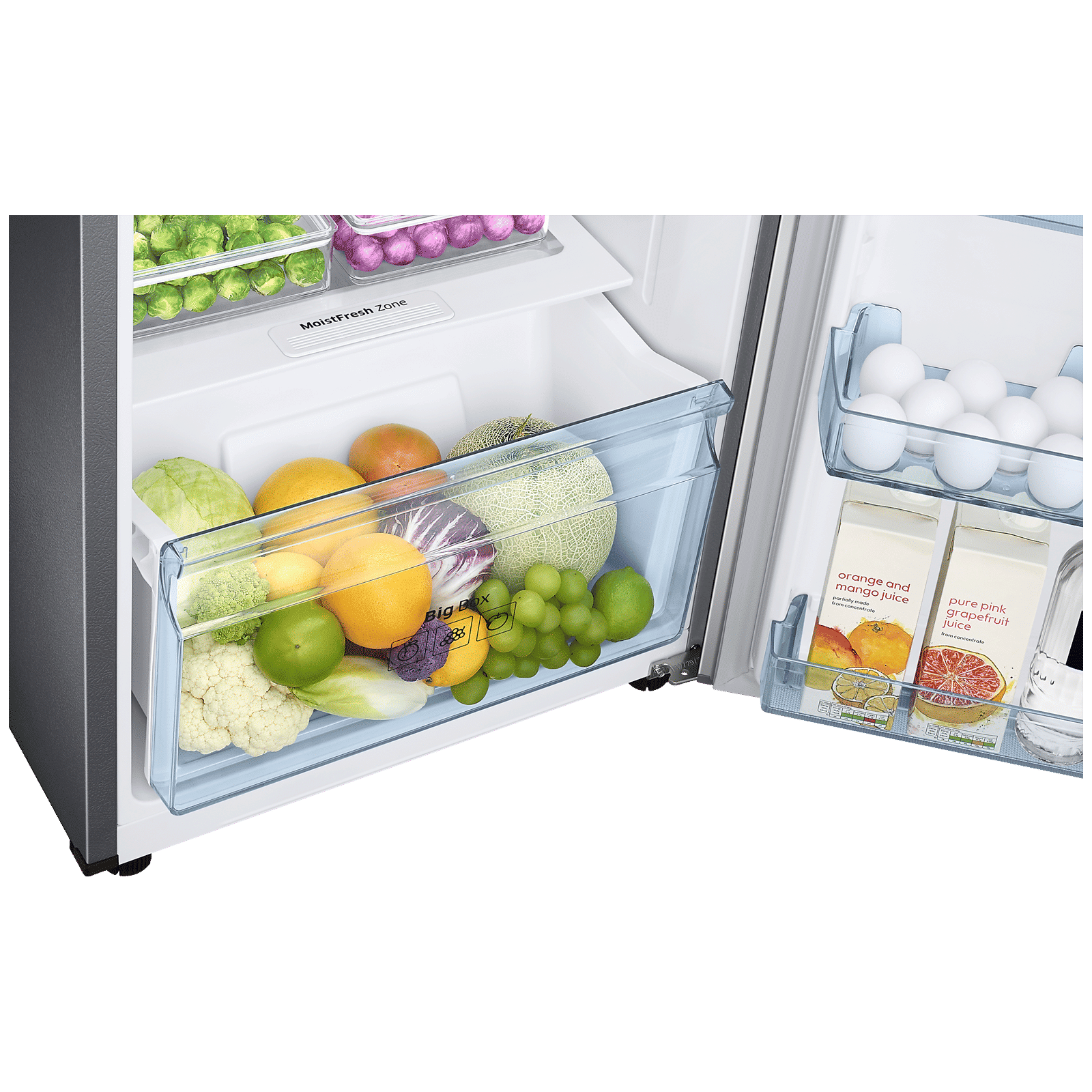 SAMSUNG 236 Litres 2 Star Frost Free Double Door Refrigerator with Power Cut Resistant (RT28C3032GS/HL, Gray Silver)