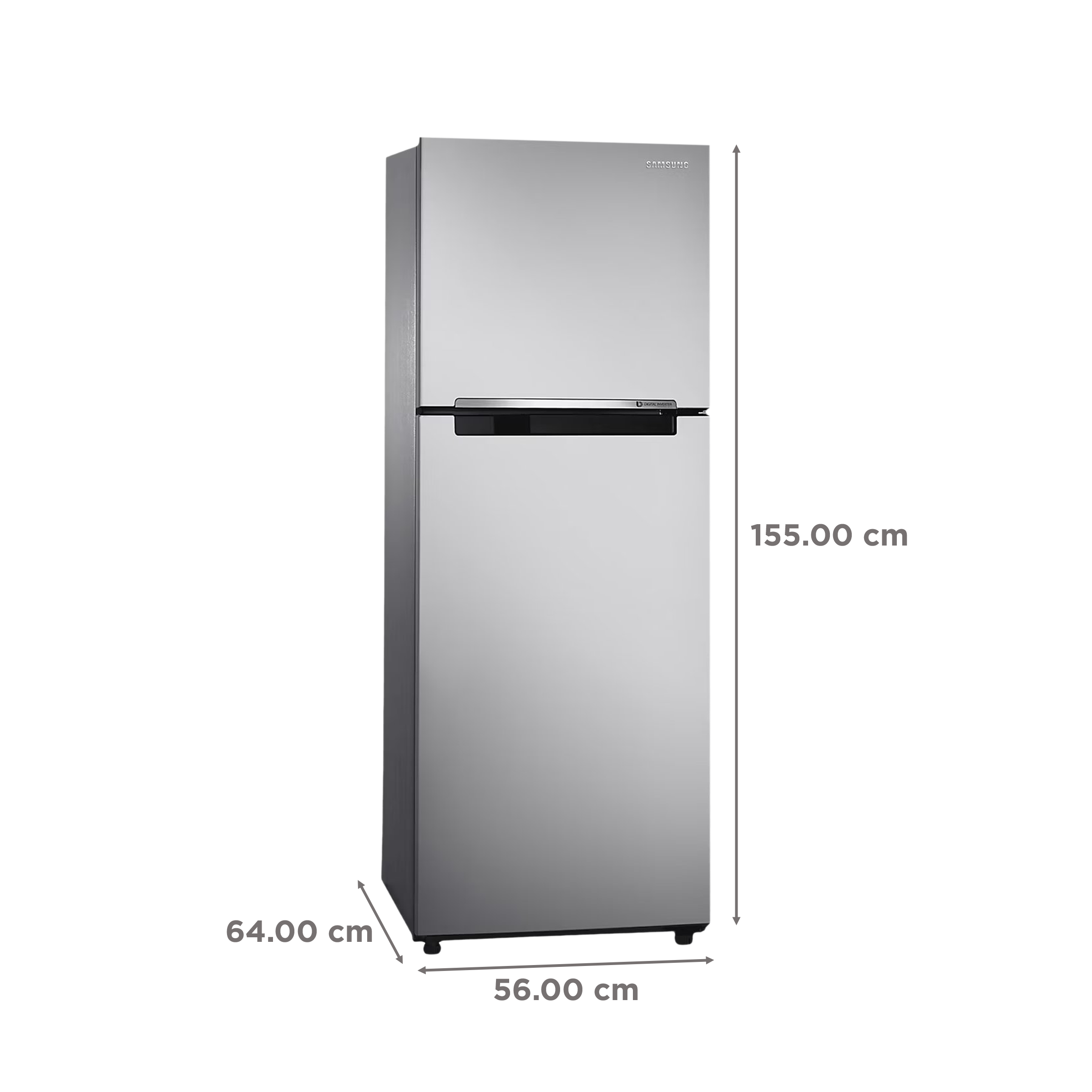 SAMSUNG 236 Litres 2 Star Frost Free Double Door Refrigerator with Power Cut Resistant (RT28C3032GS/HL, Gray Silver)