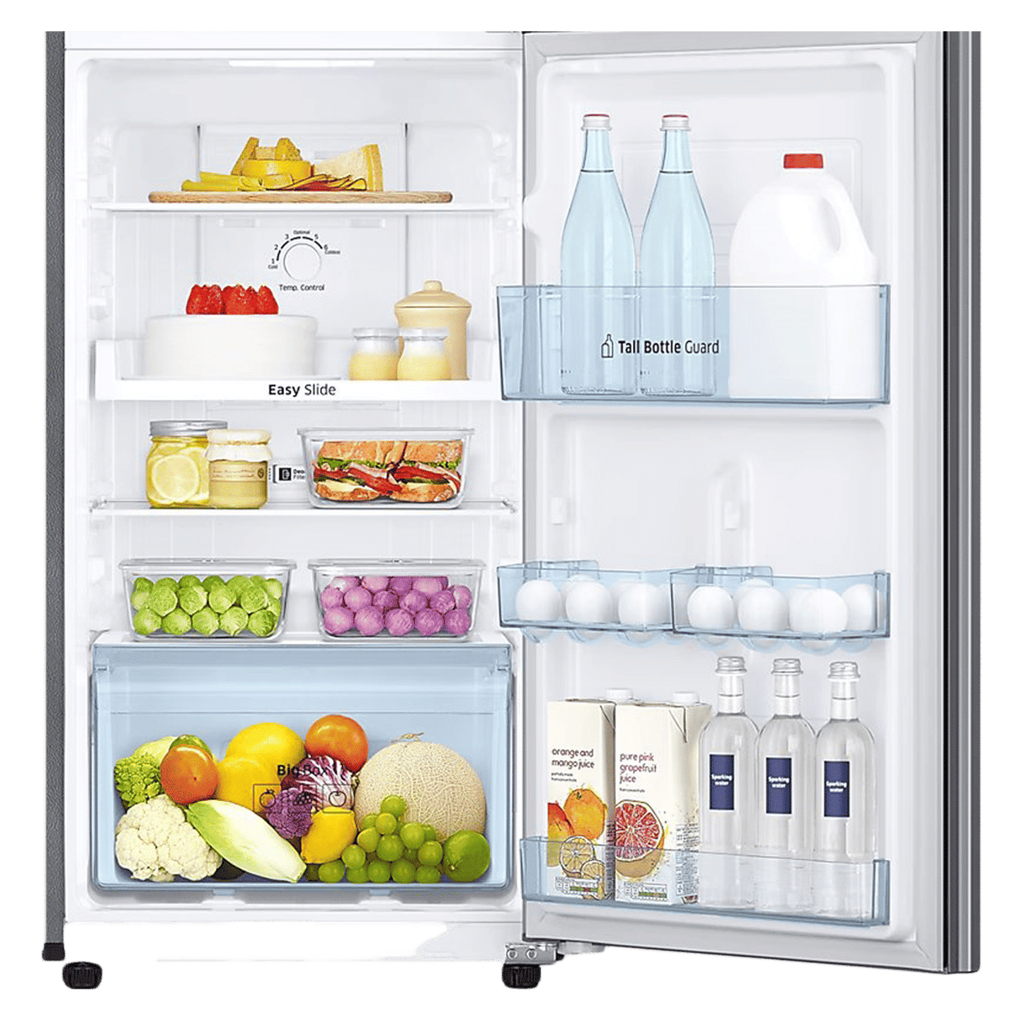 SAMSUNG 236 Litres 2 Star Frost Free Double Door Refrigerator with Power Cut Resistant (RT28C3032GS/HL, Gray Silver)