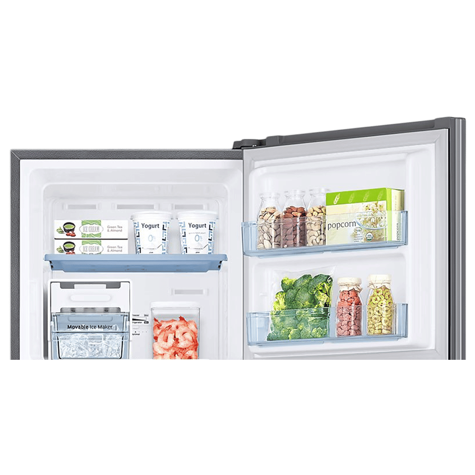 SAMSUNG 236 Litres 2 Star Frost Free Double Door Refrigerator with Power Cut Resistant (RT28C3032GS/HL, Gray Silver)