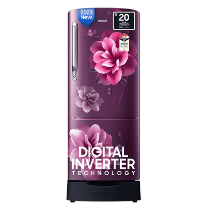 SAMSUNG Stylish Grande 183 Litres4 Star Direct Cool Single Door Refrigerator with Stabilizer Free Operation (RR20C1824CR/HL, Camellia Purple)