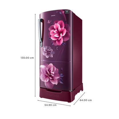 SAMSUNG Stylish Grande 183 Litres4 Star Direct Cool Single Door Refrigerator with Stabilizer Free Operation (RR20C1824CR/HL, Camellia Purple)